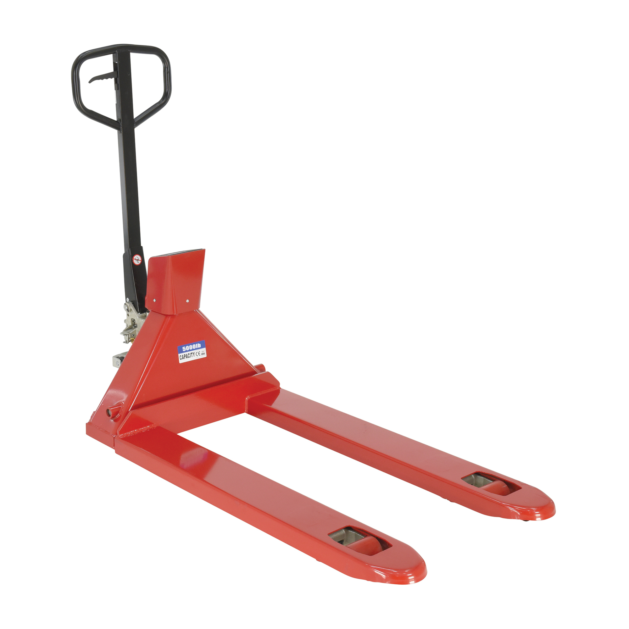 Vestil Trade Legal Low-Profile Pallet Truck with Scale - 5000-Lb. Capacity, 46in. Fork Length, 2.8in. Min. Lift Height, Model# PM-2746-TL-SCL-LP
